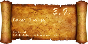 Bakai Ibolya névjegykártya