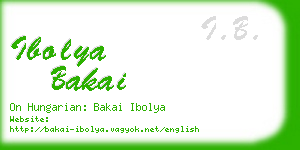 ibolya bakai business card
